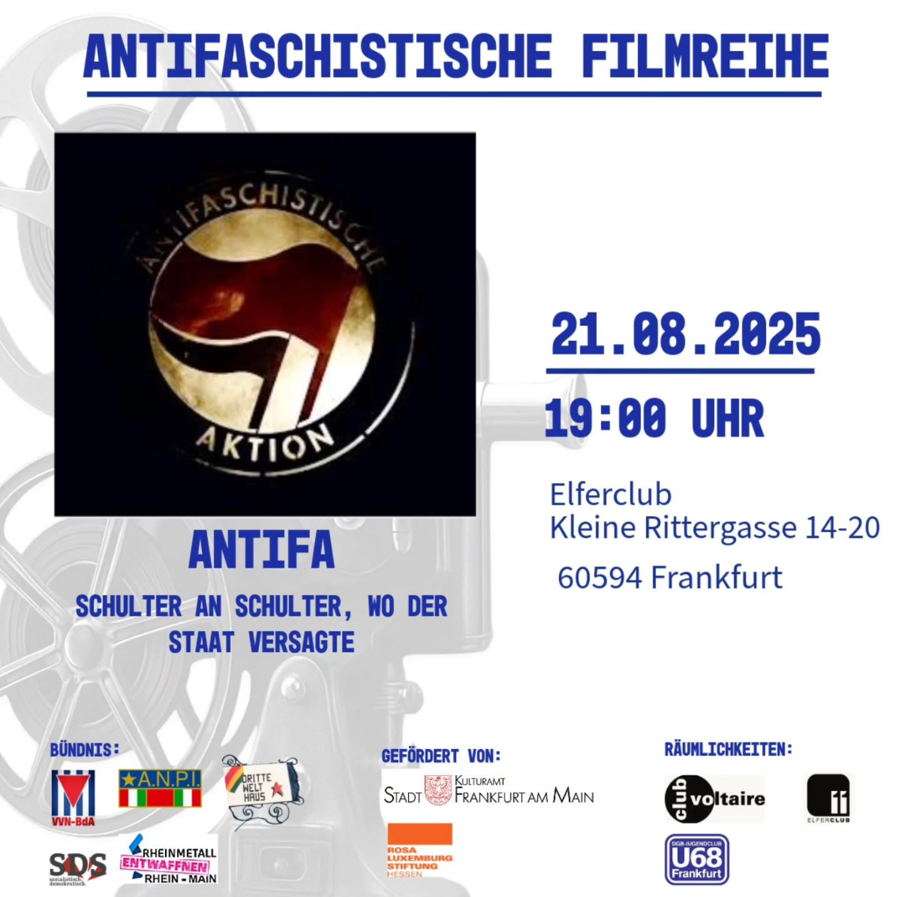 Antifaschistische Filmreihe: Schulter an Schulter wo der Staat versagte